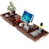 Foldable Bathtub Caddy Tray for Tub,Bamboo Expandable Bath Table Trays,Premium