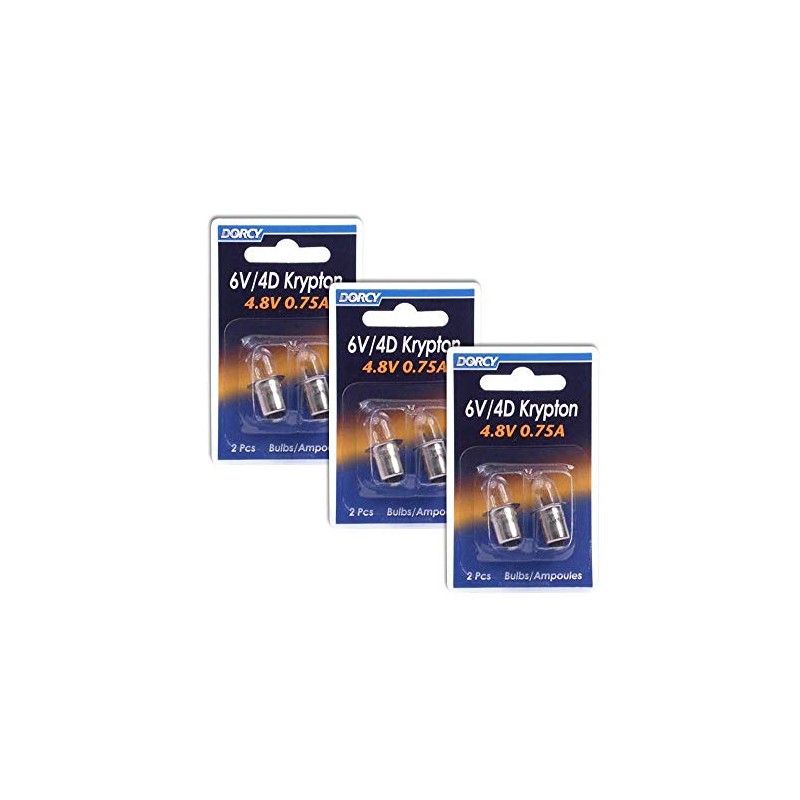 Dorcy 6-Volt/4D-4.8-Volt, 0.75A Bayonet Base Krypton Replacement Bulb (3)