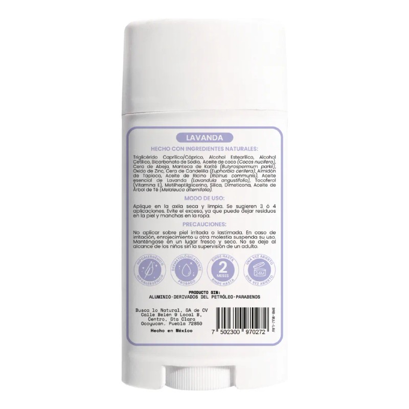 Desodorante Naturaldry Mujer Stick Vegano Lavanda 50g Lavanda