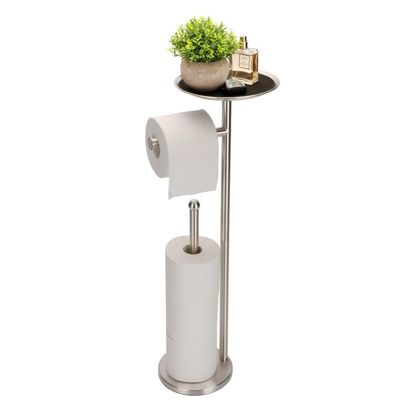 Sfemn Toilet Paper Holder Stand, Toilet Paper Stand Brushed Nickel,
