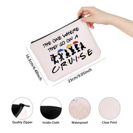 TSOTMO The One Where They Go On A Cruise Matching Family Cruise Makeup Bag Vacation Cruise Gift (The A Cruise bag)