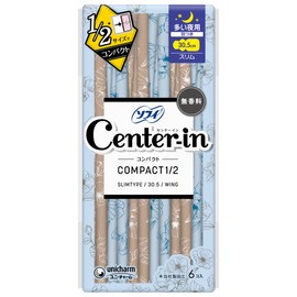 Center-in Compact Slim Fluffy Type for Many Days and Nights, 6 Pieces