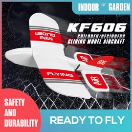 GoolRC KF606 RC Plane, 2.4Ghz Remote Control Airplane, EPP Foam Fixed Wing Plane, RTF Ready to Fly Gliding Aircraft Model Toys with 3 Battery for Beginner