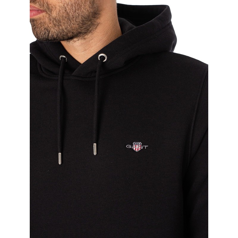 GANT Men's Reg Shield Hoodie, black