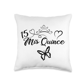 Quinceanera Mis 15 Anos 15th Quince Birthday Throw Pillow