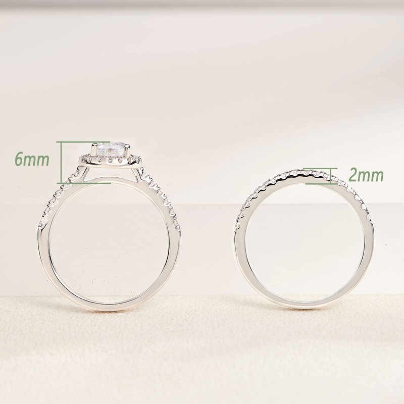 SweetJew Pear Shaped Elegant Womens Wedding Rings Bridal Set 925