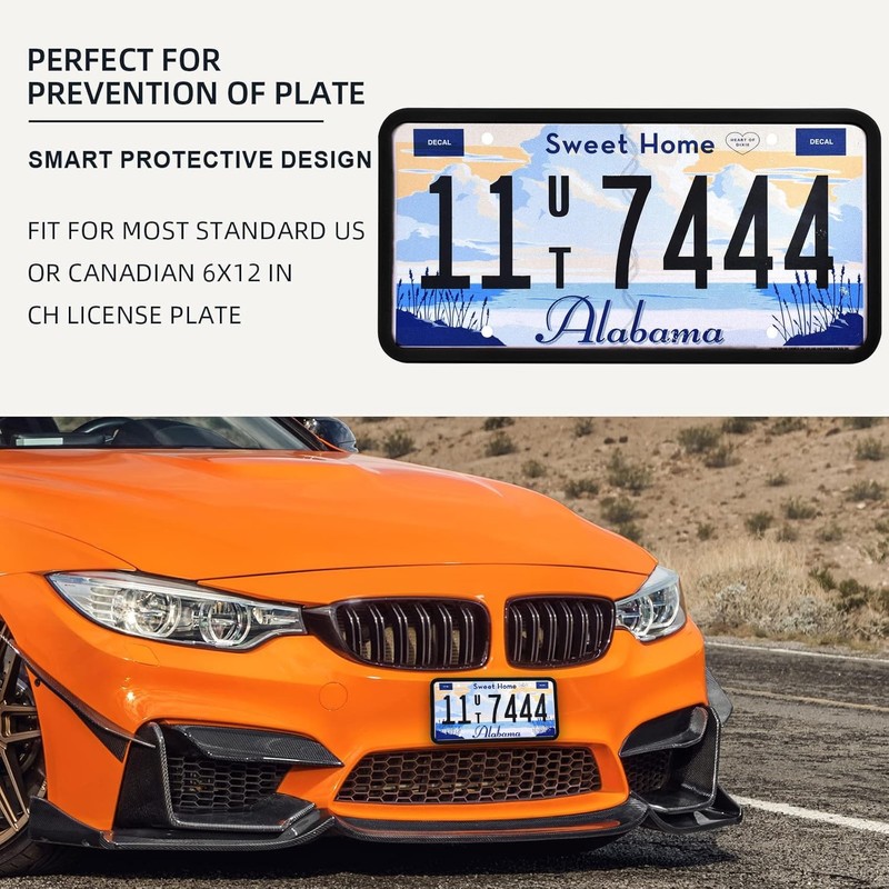 VEKENSEE Marco de Matrícula, 2 Pack Porta Placas de Silicona,