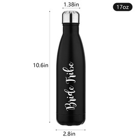 10 Pack Bride to Be Tumbler |17 oz Bride Tribe Stainless Steel Water Bottle Wine Tumblers |Engagement Wedding Gifts Bridesmaids Mugs Bachelorette Party Supplies & Games | Insulated Bottle Black Cups