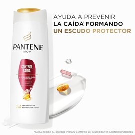 Pantene Shampoo Con Acondicionador, 2 En 1 Para Cualquier Tipo De Cabello Pantene Control Caída Con Pro-vitaminas Y Vitamina E 400 ml