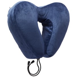 Lewis N. Clark Contoured Memory Foam Hexform Travel Cervical Neck Pillow for Shoulder & Neck Pain, Airplane, Camping, Kids & Adults, Premium, Navy