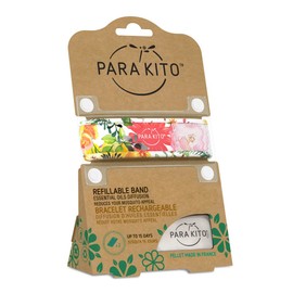 PARAKITO Mosquito Band Adult - Mosquito Band - Mosquito Bracelet - Mozzie Bands - Mozzie Bracelet - w/Natural Essential Oils, No DEET, No Alcohol, Waterproof. 30 Days Protection, 15 Days per Pellet, 2 Pellets per Pack (Flowery)