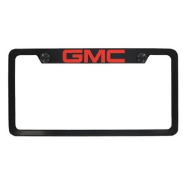 GMC Black Powder Coated Metal License Plate Frame