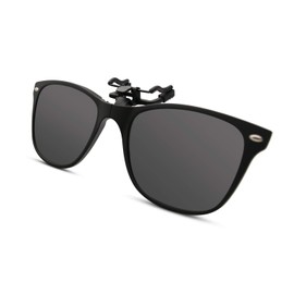 Bauhaus Polarized Clip on Sunglasses Over Prescription Glasses Flip up Sunglasses with Unique Foldable Design Anti-Glare Driving Glasses for Women Men, Retro Black