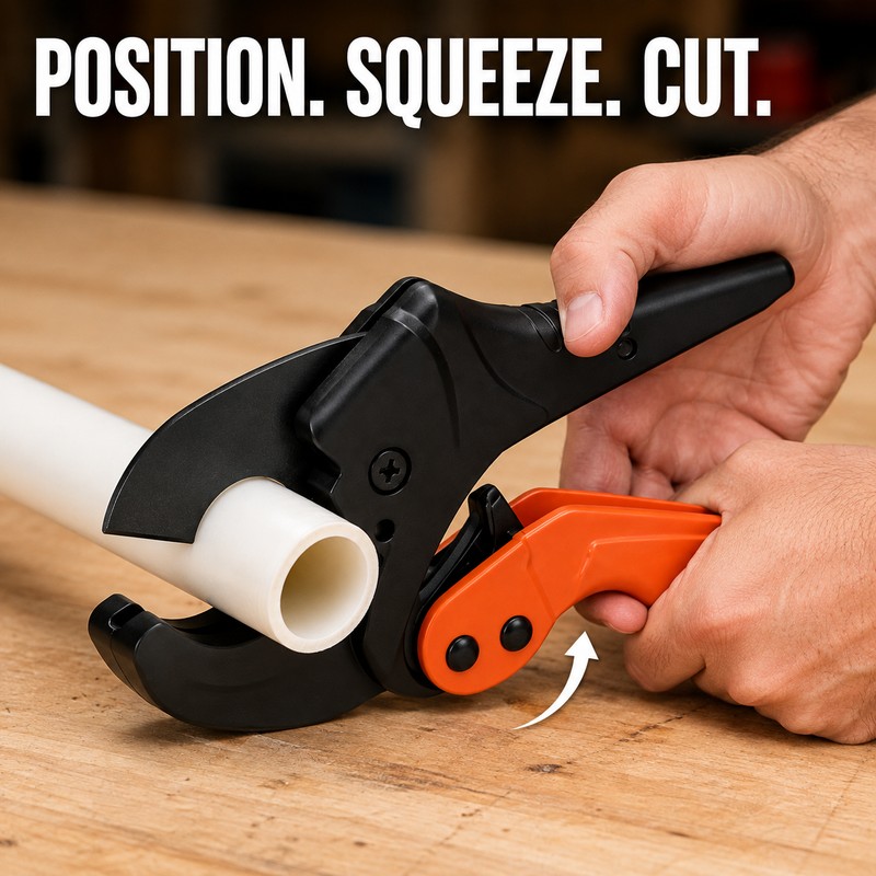 PVC Pipe Cutter for PEX, PVC, PPR & Plastic Hose