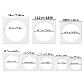 Round Stencil, 8 PCS Different Size Round Stencils, Round Template Stencil, Large Round Stencil for Spray Painting, Painting Template for Fabric Walls Arts Paper