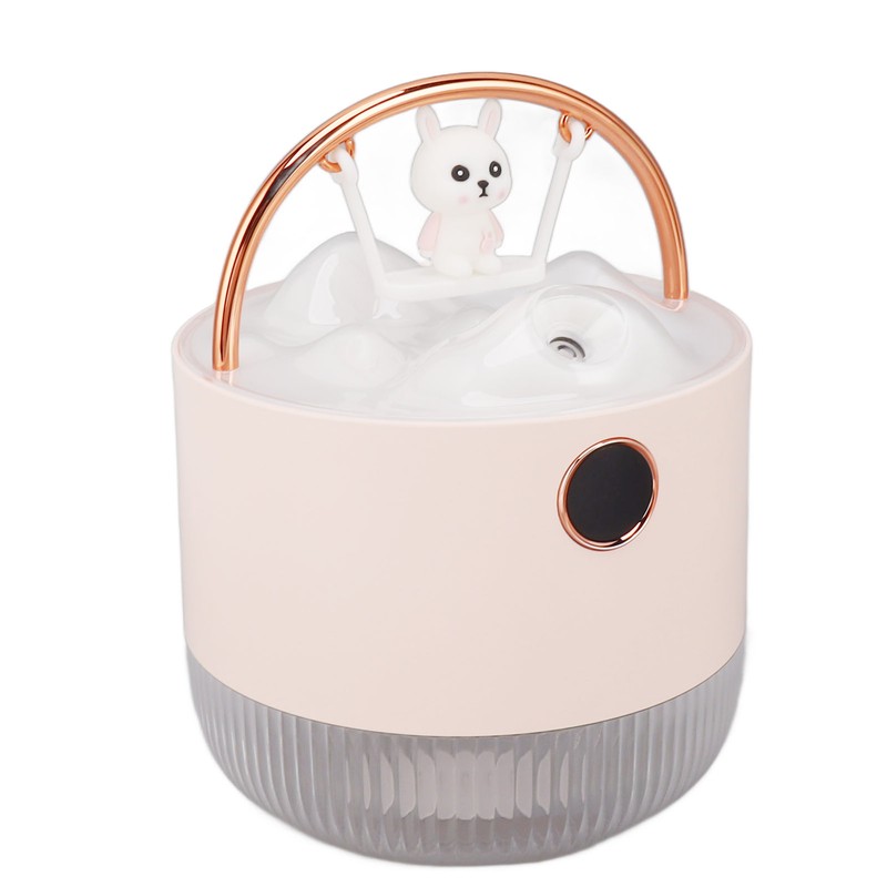 Mini Humidifier 600ml 40ml/H Dual Mode Bear On Swing Night