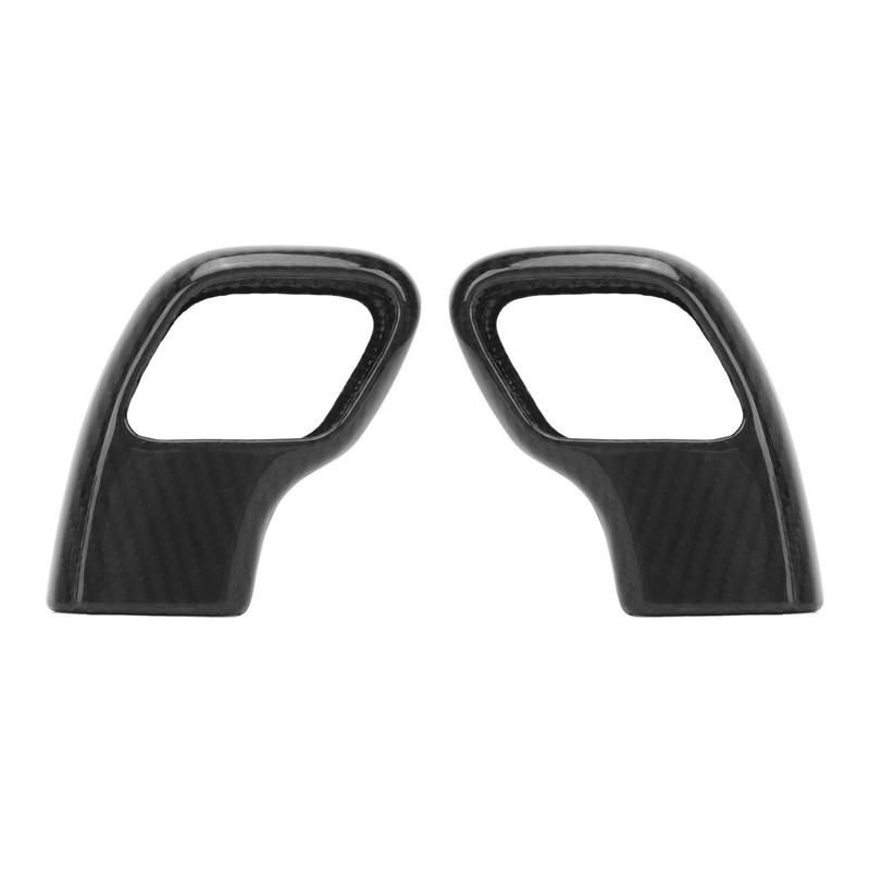 2Pcs Gear Shift Knob Cover Trim Protective Carbon Fiber Gear