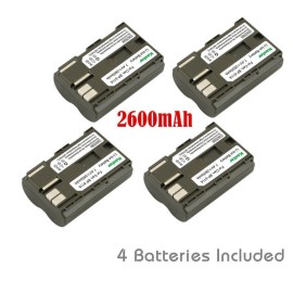 Kastar BP-511 Battery or Slim LCD Charger for Canon EOS 50D D30 D60, Kiss, Kiss Digital - 4 Batteries