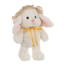 Apricot Lamb Picnic Lop-Eared Rabbit Plushies Stuffed Animals for Kids, Soft Cute Bunny Plush Toys for Baby Girl and Boy, Fluffy Picnic Lop-Eared Rabbit White 8.3 Inches