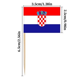 Croatia Flag Croatian Miniature Toothpick Flags Decorations Small Cupcake Toppers Cocktail Food Flags Decor For Independence Day Party Bar (100 pack)