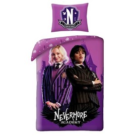 Halantex Wednesday with Enid Sinclair - Duvet Cover 140 x 200 cm with Pillowcase 70 x 90 cm - 100% Polyester - Purple