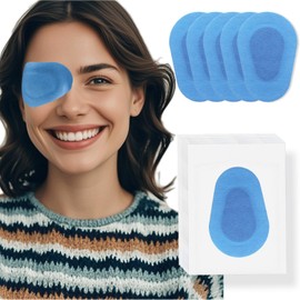 THSIREE 20 Pcs Adhesive Eye Patches for Kids, Medical Eye Patch Disposable Breathable Eyepatch for Amblyopia Lazy Eye Latex Free Adhesive Bandages for Children, 2.95 × 1.97 inches Blue
