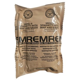 Genuine USGI MRE [Meal, Ready to Eat] Inspection Date 01/2026 or Newer [New Packaging] - You Choose Menu Ration with Entree, Snacks, Dessert, Drink Mix, Utensils, Condiments and FRH. (Spaghetti)