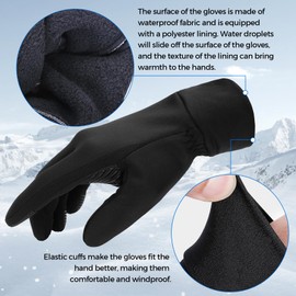 Sukeen Winter Warm Gloves Men Women,Running Gloves Cycling Gloves Touch Screen Gloves Warm Liners Gloves Anti-slip Thermal Gloves Soft Black Gloves for Football Riding Driving Hiking Working Outdoor