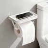 Self Adhesive Toilet Paper Holder with Shelf, No Drill Wall