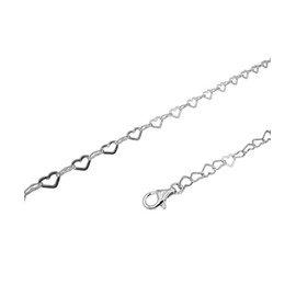 Beate Stohr - Herz Kette Damen Silber 925, Länge bis 45cm mit Karabinerverschluss, für Frauen & Mädchen