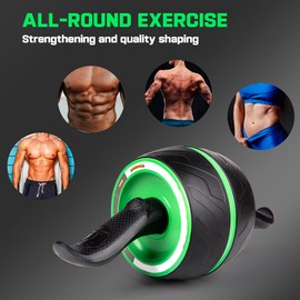 Ab Roller Wheel with Knee Pad Mat,Automatic Rebound Abdominal Wheel Abs Workout Equipment,Home Gym Equipment,No Noise Ab Wheel for Men&Women Abdominal
