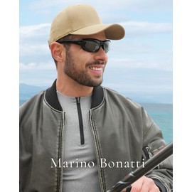 Marino Bonatti - anteojos de sol polarizadas para pesca al aire última intervensión con marco de policarbonato UV400 para hombres y mujeres, caza, senderismo, Negro -, Small