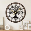 20" Farmhouse Bird Branch Wall Clock with Metal Tree Design