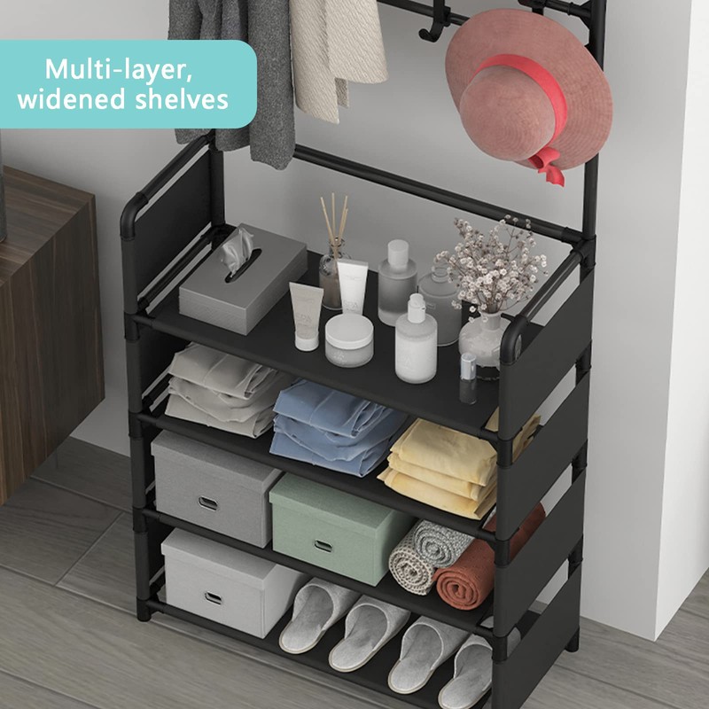 YDTREILS Hall Tree with Coat and Shoe Rack, Entryway Coat