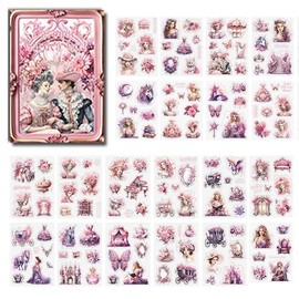 Alideco Vintage Scrapbook Stickers Set Baroque Garden Girl Sticker Book for Adults Sticker journaling Stickers for Scrapbooking Tweezer 20Sheets (feiselianqu)