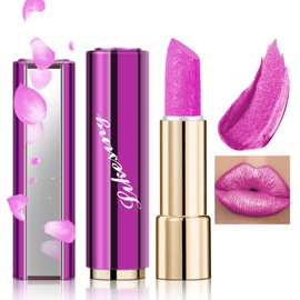 Likesing 1 Piece Glitter Lipstick Set Lip Gloss 24 Hours Hold Lipstick Lip Gloss Long Lasting Lipstick Pink Red Lip Balm Lip Gloss Permanent Makeup Women Birthday Gift