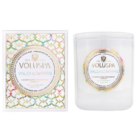 Voluspa Wildflowers, Classic Boxed Candle, 9.5 Ounce, 60 Hour Burn Time, Coconut Wax for Clean Burning, Handcrafted in The USA