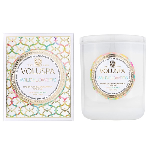 Voluspa Wildflowers, Classic Boxed Candle, 9.5 Ounce, 60 Hour Burn