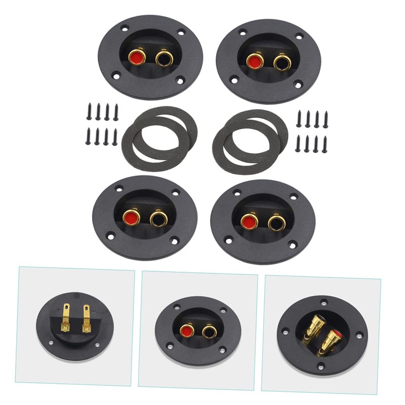 Operitacx 4pcs Round Speaker Terminal Binding Post Connector for Subwoofer