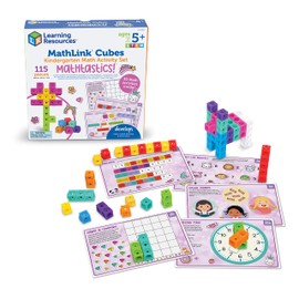 MathLink Cubes Kindergarten Math Activity Set Mathtastics!, Juguetes para aprender Matemáticas, Cubos de Matemáticas para Prekínder, Juegos de Matemáticas para Niños, 115 Piezas, Mayores de 5 años