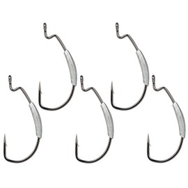 Gamakatsu Weighted Super Line EWG - 5 Offset Hooks with Weight, Size / Weight: 3/0 / 3.5 g