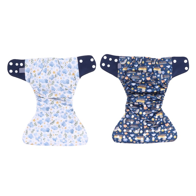 4 Pcs Reusable Cloth Diapers Easy to Set Up Washable