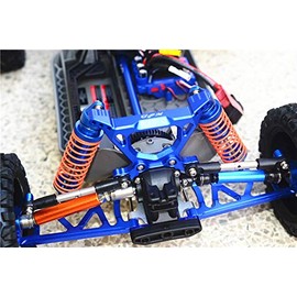 GPM for TRAXXAS-1/10 RUSTLER 4X4 VXL-67076-4 Aluminum Rear Shock TOWER-9PC Set (Blue)