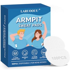 Armpit Sweat Pads for Women and Men, Underarm Sweat Pads can Easily Absorb Sweat and Neutralize Odors, Individually Packaged Sweat Pads for Under Arms Stay Confident (100 Count (Pack of 1))
