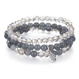 Fulu Autumn Women's Stretch Bead Bracelets, Multilayer, Boho Fashion Jewellery, Birthday Gift for Mum, Grandma and Wife, No gemstone