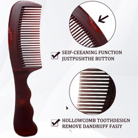 Dandruff Comb, Anti-dandruff Energy Comb and Steel Comb Fine Tooth Comb Anti-Dandruff Massage Hollow Long Hair Comb