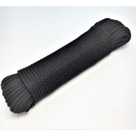 Black Sash Cord #10, 5/16" x 100ft, Cotton, Tie Down, Camping, Rigging, Crafts, Theater, Window Replacement, Entertainment Grade, Jump Rope, DIY & Home Improvement, Great White, Made in USA