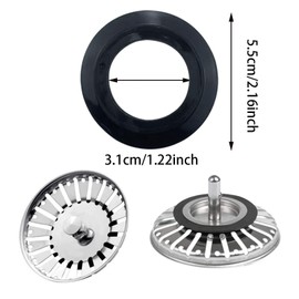 10PCS Franke Sink Plug Rubber Seal O-Rings Washers Gasket, Sink Plug Rubber Seal Pop Up Plug Washer Gasket Kitchen Drain Sealing Universal Replacement Accessories