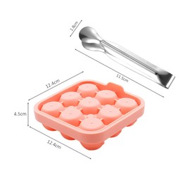 1 Piece Rose Ice Tray with 1 Piece Stainless Steel Ice Tongs, Ice Cube Tray, Ice Ball Mold, Suitable for The Production of Wine Ice Cubes
