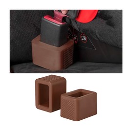 JNNJ Pack of 2 Car Seat Belt Holder, Universal Seat Belt Positioner, Safety Belt Adjuster, Car Seat Belt Accessories, Buckle Protection (Coffee)
